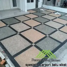 Jasa pemasangan lantai menggunakan batu sikat