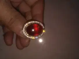 Cincin garnet oval/cabocon jumbo Ori brasil Murmer aja