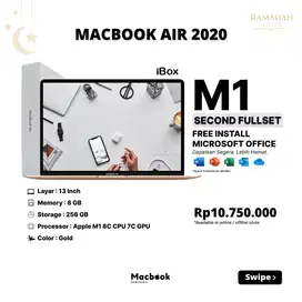 Macbook Air 2020 RAM 8/256 GB APPLE M1