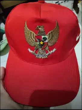 Topi timnas Indonesia merah merk Nike import