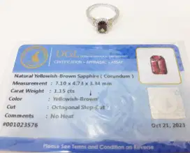 Cincin Sapphire Emas Berlian Eropa