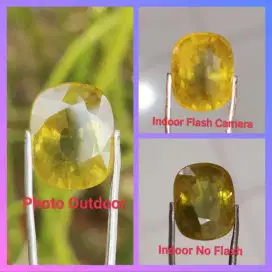 Natural Bicolor Green And Yellow Sapphire 11.79 Carats Memo Heated-a