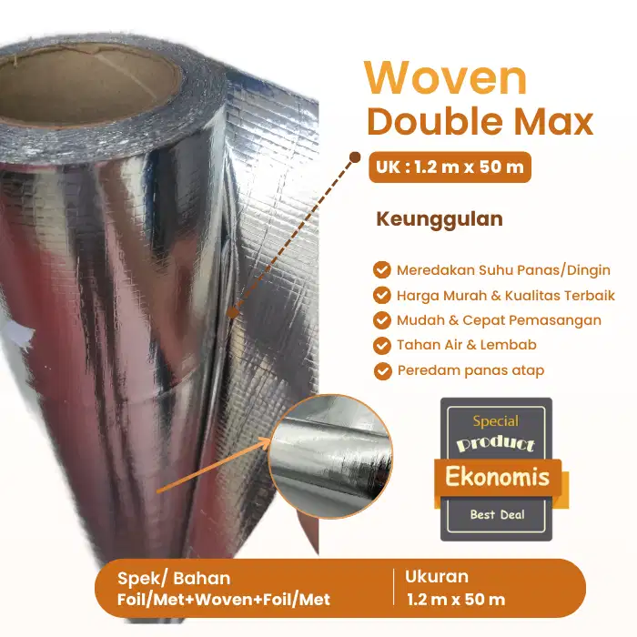 Alumunium Woven Double Max - Peredam Panas Atap Rumah