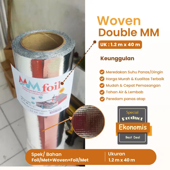 Alumunium Woven Double MM - Peredam Panas Atap Rumah