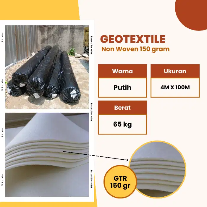 Geotextile Non Woven 150 gr - 4 m x 100 m