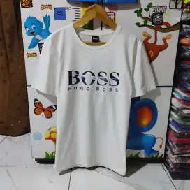 Kaos HUGO BOSS Tee 3 colour white Blue Logo original second