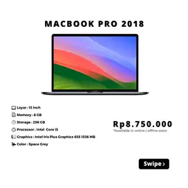 Macbook Pro 2018 RAM 8/256 GB