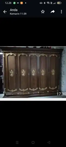 dijual Lemari pakaian 5 pintu jati asli