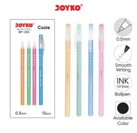 Pulpen Murah Pena Joyko BP-335 Cozie 0.5 mm 1 Box 12 Pcs