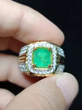 Emerald jambrut ring perak