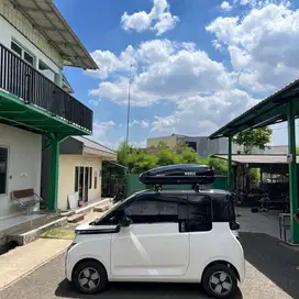 Roofbox whale carrier wuling air ev roof rack box bajo 350 liter