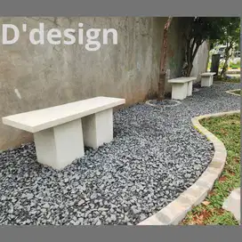 Bangku Taman Teraso Handmade P120 | Bangku Terrazzo