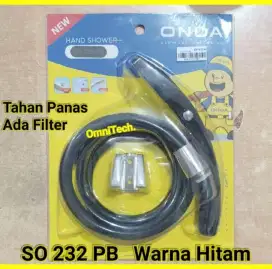 Shower Mandi Tangan Hand Shower Set Tahan Panas Onda SO 232 PB Hitam