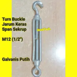 Span Sekrup M12 Turnbuckle M 12 Jarum Keras Span Skrup Galvanis Putih