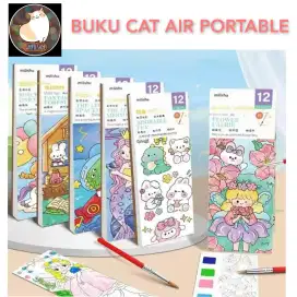 Buku cat air portable, lukisan cat air, DIY cat air