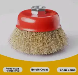 Sikat brush kawat baja untuk gerinda uk 14