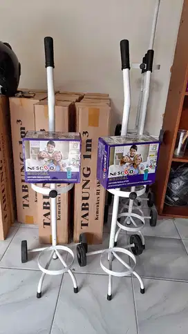 Tabung oksigen isi regulator selang nasal cannula trolly