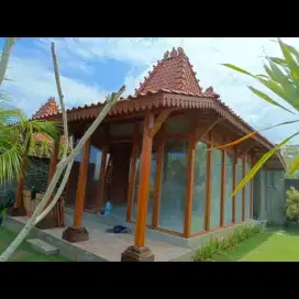 Rumah villa kayu jati kamar 5x5 meter  teras 2 meter