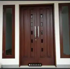 Pintu kusen cendela dll. Bahan kayu jati dan mahoni