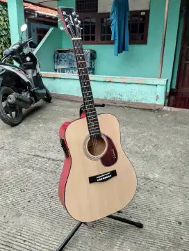 Gitar jumbo akustik elektrik eq gitat new