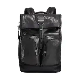 Tumi alpha bravo London rolltop leather backpack original