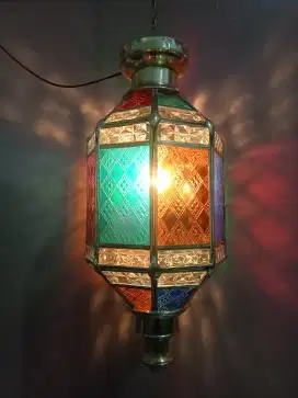 Lampu Hias Gantung Kaca Warna