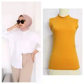 blouse putih rayon + inner manset