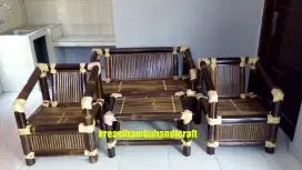 Kursi bambu minimalis satu set