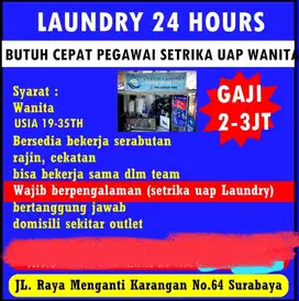 BUTUH CEPAT PEGAWAI SETRIKA UAP WANITA