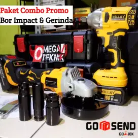 Bor Impact Dan Gerinda Baterai Promo