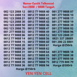 Nomor Cantik Kartu Perdana Simpati Telkomsel Seri Triple 8/ 888 / 9888
