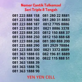 Nomor Cantik Kartu Perdana Simpati Telkomsel Seri Triple 8 / 888 Rapi