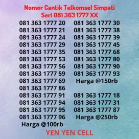 Nomor Cantik Kartu Perdana Simpati Telkomsel Seri Triple 7 Tengah 777