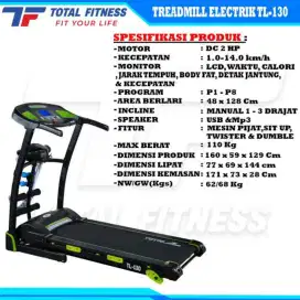 Treadmill Elektrik TL 130 electric Home gym Sepeda Statis