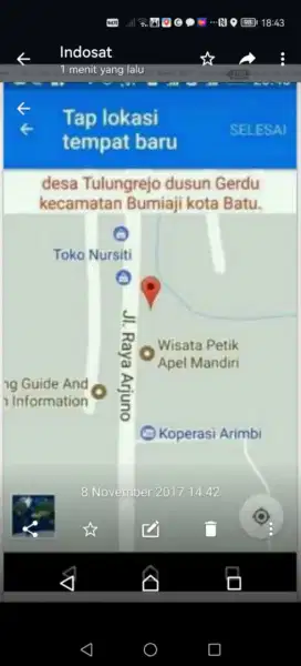 Dijual tanah nol jln, view kota Pandaan