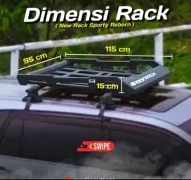 Roof rack bagasi mobil + cross bar (palang tebal)