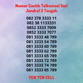 Nomor Cantik Kartu Perdana Telkomsel Seri Jendral 3 3333 Kwartet 3 789