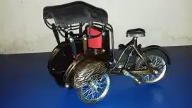 Miniatur Becak Cantik