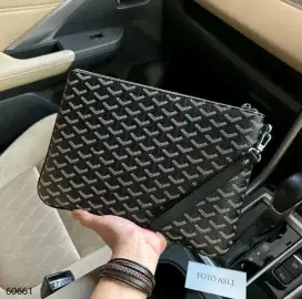 Clutch GOYARD Hitam Leather Mewah size 30x21cm