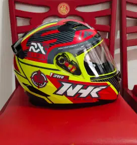 HELM NHK RX9 MOTIF SE RACER X YELLOW FLUO HELM FULL FACE TERBARU MERAH