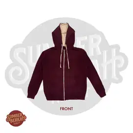 SWEATER HOODIE ZIPPER MERAH MAROON POLOS