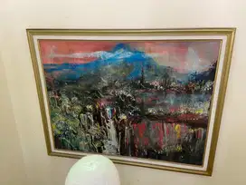 Lukisan abstrak berbingkai