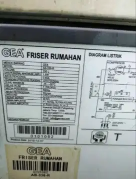 Friser GEA 330 LITER MURAH