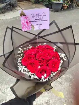 Buket bunga mawar asli | mawar merah & ping | kirim JABODETABEK