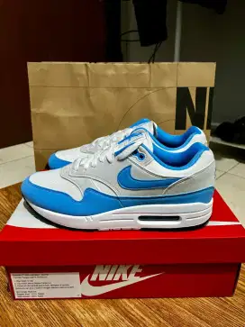 Nike Airmax 1 White Blue Baru 100% Original