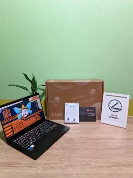 Laptop MSI modern 14 i7 gen 12 ran 16GB/512GB NVMe SSD fullset segel