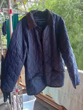 Jaket tebal bulu halus warna navy