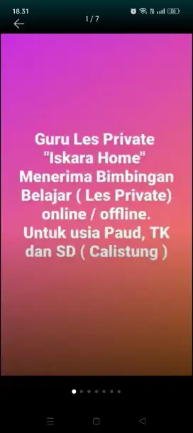 Les Private Sekolah Dasar Guru / Pengajar
