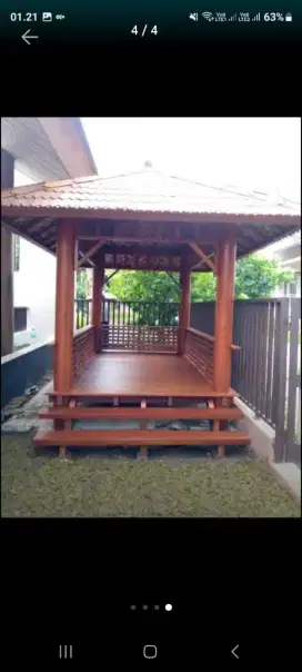Gazebo kayu kelapa berbagai ukuran / gazebo minimalis