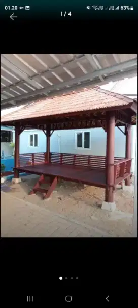 Gazebo kayu kelapa minimalis berbagai ukuran